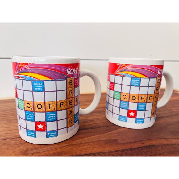 Scrabble Game "Coffee Break / Hot Stuff" Mugs (2) - Picture 7 of 14